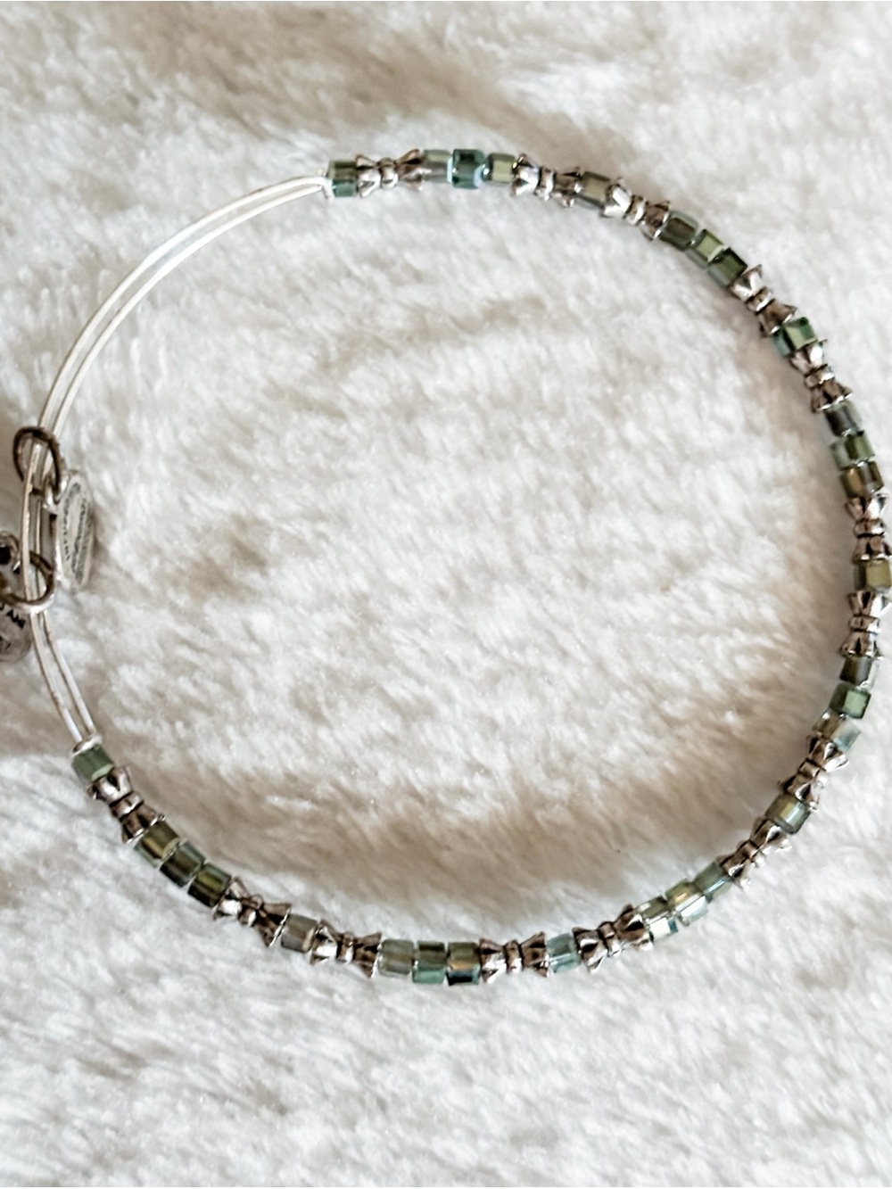 Alex and Ani Celestial EWB Bangle Bracelet - Silver & Green